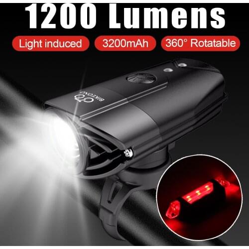 BIKEONO 1200 Lumens Bicycle Light Bike Headlight LED Taillight USB Rechargeable Flashlight MTB Cycling Lantern For Bicycle Lamp