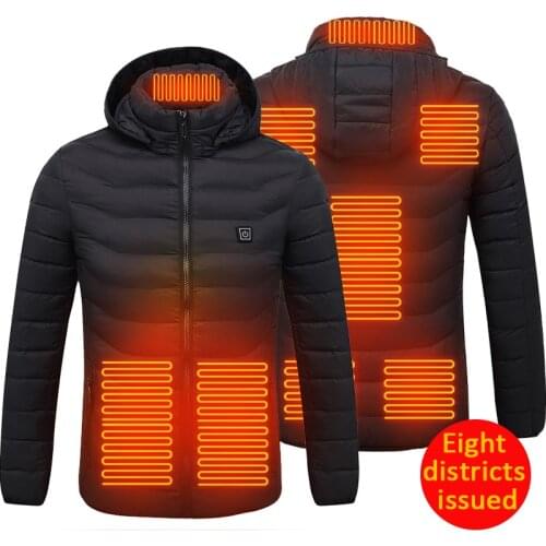Heated Jackets 8 Areas Electric Mens womens vest warm Cotton Coat USB Self Heating Winter Thermal Hooded For Hiking Hunting