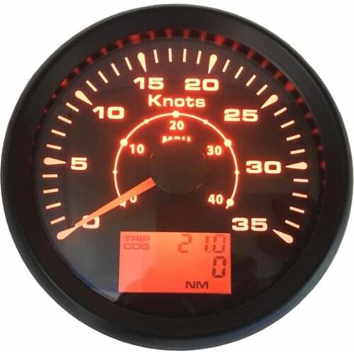 1pc 85mm GPS Speedometers 0-40MPH Marine Speed Odometers Trip Cog Total Mileage Record with 8 Kinds Backlight Color 0-35knots
