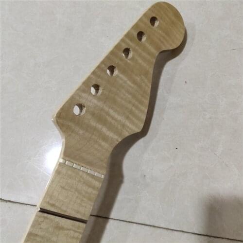 1pc Flame Maple Electric Guitar Neck 21 Fret maple Fretboard Abalone Dots Inlay