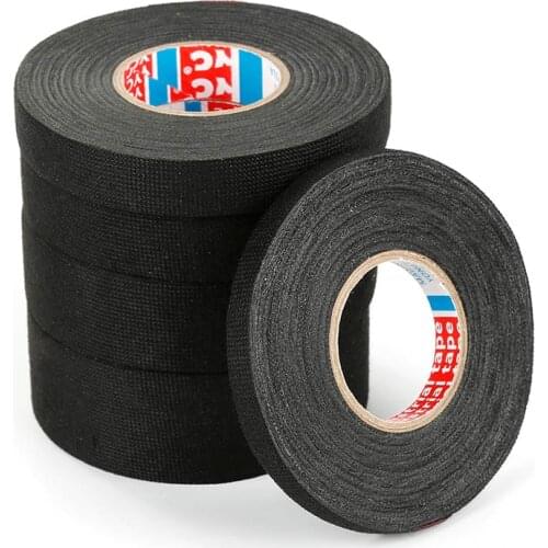 15m Black Non-woven Car Special Tape Adhesive Cloth Tape for Cable Harness Wiring Loom Automotive Car Cable Looms Harness Wiring
