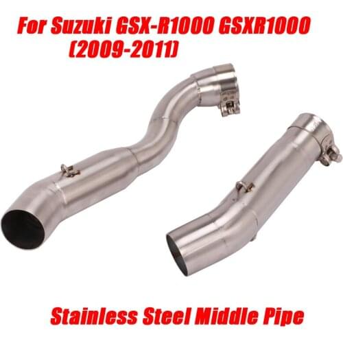 2x Middle Link Pipe Stainless Right Left Side Exhaust System For Suzuki GSX-R1000 GSXR1000 2009 2010 2011 Motorcycle