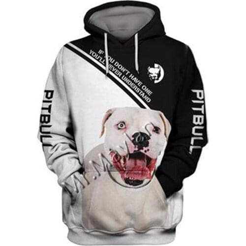 2021 Fashion Animal Pit Bull 3D Printed Hoodie Men Women Casual Pet Dog Designs Hooded Oversized Hooded Coat Drop Shipping WQ-52