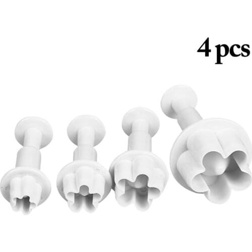 4Pcs Hand Pressure Cookie Molds Flower Shape DIY Cookie Stamps Cake Decoration Tools DIY Baking Tools Accessories