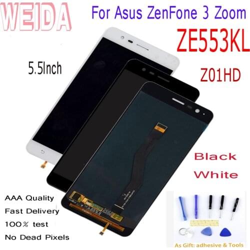 5.5" WEIDA For Asus ZenFone 3 Zoom ZE553KL Z01HD Z01HDA LCD Display +Touch Screen Digitizer Assembly With Tools Tape ZE553KL LCD