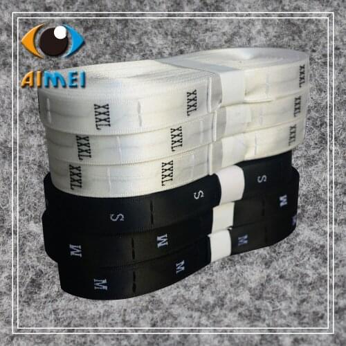 500Pcs/Lot In Roll Stock Satin Fabric Clothing Woven Size Labels Number Size Label Garment Sewing Size Tag Custom Silk Size Tags