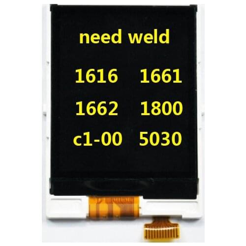 Black Mobile phone Full Complete LCD Display For Nokia 1616 1661 1662 1800 C1-00 c100