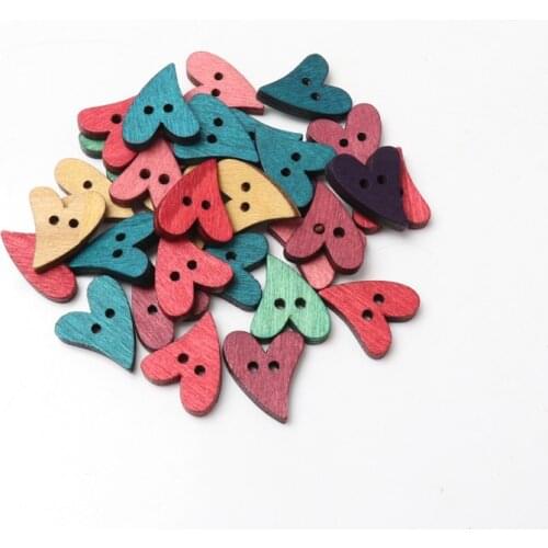 Various patterns and styles Two-hole button DIY Applique pattern Wood Sewing Buttons for Handmade Scrapbooking Craft 30pcs