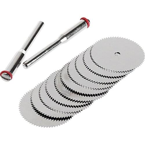 10 x 25mm Wood Saw Blade Disc + 2 x Rod Dremel Rotary Cutting Tool New