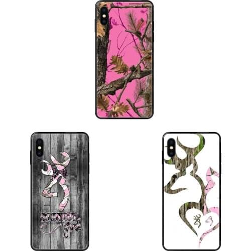 Good Quality Realtree Deer Camo Pink Black Soft TPU Protector Phone Cases For Galaxy Note 4 8 9 10 20 Plus Pro J6 J600 J7 J730