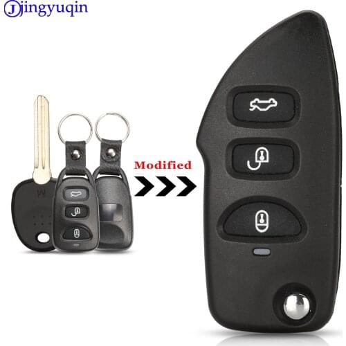 Jingyuqin 10pcs 3 Buttons Modified Remote Car Key Shell Case For For Hyundai For kia carens 2006-2008