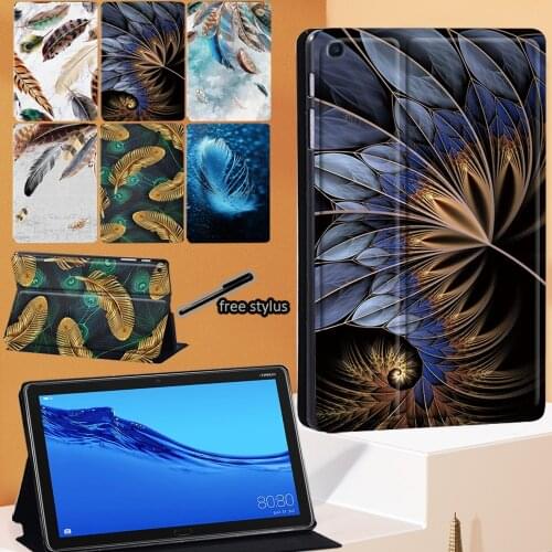 Leather Feather Series Tablet Case for Huawei MediaPad M5 Lite 10.1 Inch/ MediaPad M5 10.8 Inch Drop Resistance Protective Shell