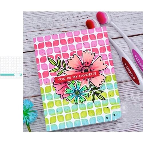 Small Plaid Print Graffiti Card Decoration Metal Cutting Die And Stamp Scrapbooking DIY Decoration Craft Embossing Make Albums