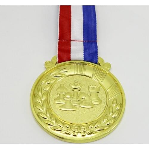 Custom Metal Medal Plating Gold Color Chess Medal Metal Trophy Chess Game Prizes for Competitions