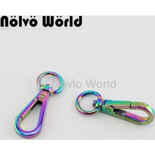 Nolvo World 20 pcs 13mm Rainbow Key Chain Ring, Zinc alloy Lobster Clasp Metal snap hook