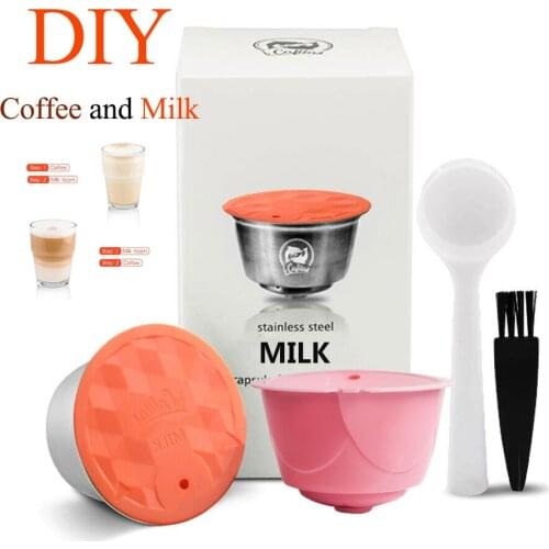 Reusable Coffee Capsule for Nescafe Dolce Gusto Adapter Plastic Filter Milk Foam Pod Stainless Steel Dolci Gusto Aeroccino