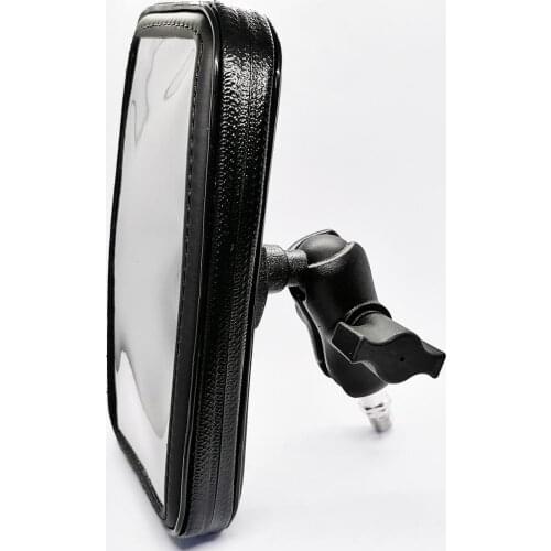 Mobile Phone Water Resistance Case 6 CM Aluminum Alloy Double Socket Arm With 1 inch Ball Mount M10 Screw for Motorcycle Scooter