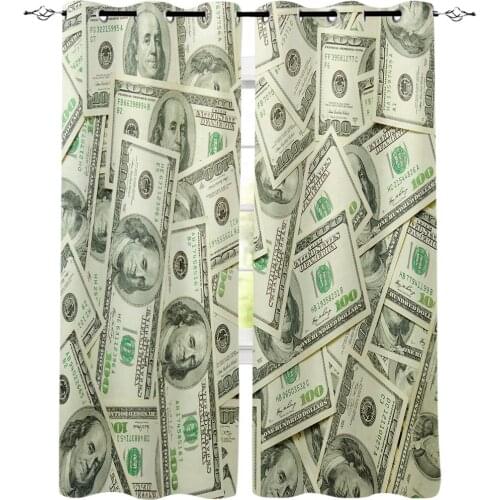 Money Dollar Window Curtains For Living Room Kitchen Bedroom Modern Window Treatments Drapes Blinds