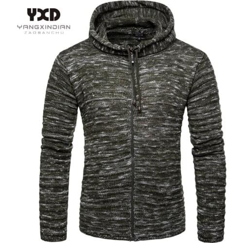 Men Clothes khaki Off White Knitted Cardigan Man Full Zip Male Mens Sweaters Striped Mans Sweater Mens Clothing Male Hoodie Coat