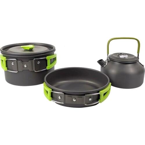 Outdoor Camping Cookware Set Water Kettle Pan Picnic Camping Cookware Cooking Kits for Hiking Picnic Camping Equipement