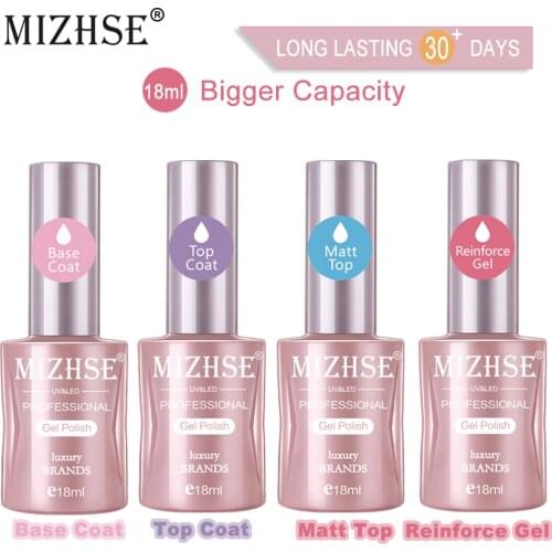 MIZHSE Nail Muti-Use UV Gel Set For Manicure Esmaltes Permanentes Matte Base Top Coat For Nails Reinforce Glue Nail Polishes