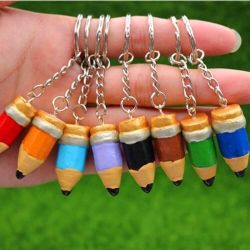 Three-dimensional resin pencil shape keychain crayon pendant creative cute cartoon gift student stationery craft gift