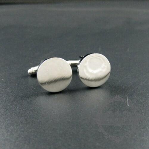 15mm round smooth surface rhodium silver plated brass novelty cufflinks fashion DIY sleeve buttons shirt cufflinks 1500093