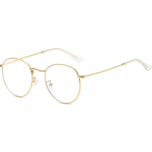 Retro Metal Frame Blue Light Blocking Glasses Women Men Bluelight Glasses UV Protection Computer Gaming Glasses