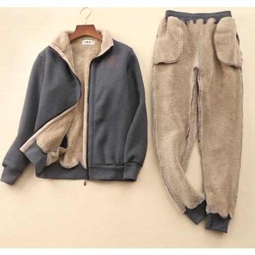 Autumn Leisure 2-Piece Trouser Suit Woman Loose Lace-Up Track Womens Pants Fashion Plus Fleece Cardigan Women Sweater Clothes