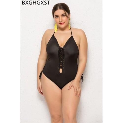 Sexy Swimsuit One Piece Bikini Korean Swimsuit 2021 Black Bikini Onepiece Swimsuit Women Plus Size Monokini Mujer Купальник 5xl