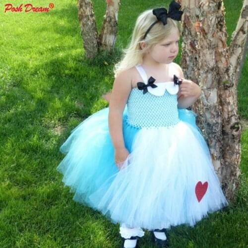 POSH DREAM Children Tutu Dress Alice Theme Cosplay Costume for Kids Princess Baby Dresses