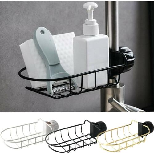 Stainless Steel Faucet Rack Rag Drain Rack Home Kitchen Free Punching Sink Storage Rack