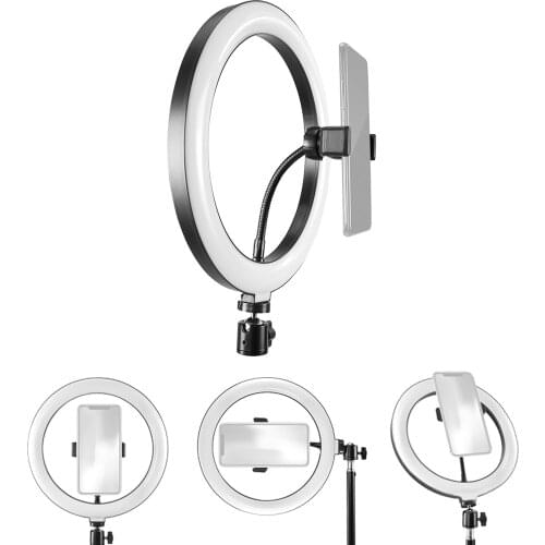 LED Ring Light 10 Inch Fill Light 3 Color Temperatures with Phone Clamp Tripod for Makeup Selfie Live Streaming Photography Vlog