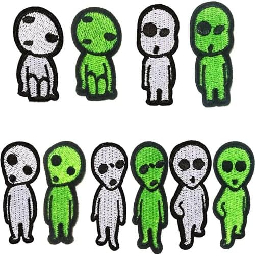 10Pcs/Set UFO Alien Patch Iron On Clothes Heat-adhesive Embroidered Patches For Clothing Jackets DIY Badge