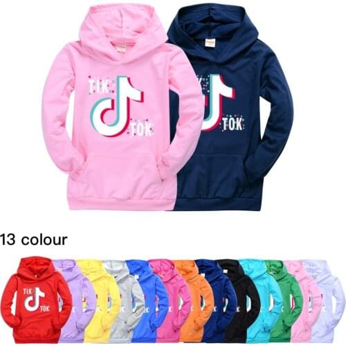 TIK TOK Boy And girls Hoodies Casual Sweatshirts Long Sleeve Children Cartoon Hoodies Sweatshirts Tops