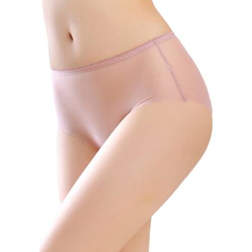 Womens sexy underwear seamless transparent panties lightweight breathable comfortable ladies mid-waist briefs
