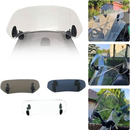 For KAWASAKI For HONDA For BMW For SUZUKI Motorcycle Universal windshield Clamp-On Variable Windscreen Spoiler Extension
