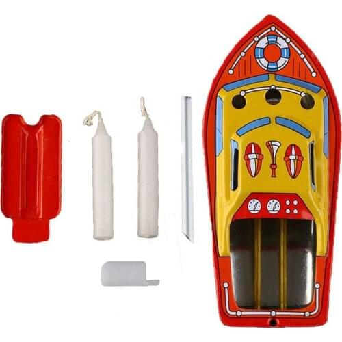 Vintage Steam Powered Candle Iron Boat Clockwork Toy Kids Educational Toys for Children Gift