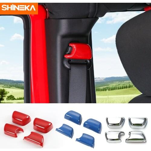Interior Mouldings For Jeep Wrangler JK ABS Car Seat Safety Belt Buckle Decoration Cover Stickers For Jeep Wrangler JK 2008-2017