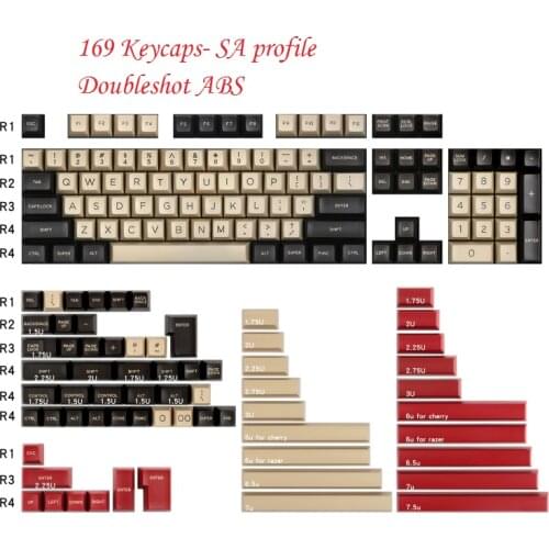 Western world Doubleshot ABS keycap SA profile 169 keys for mechanical keyboard