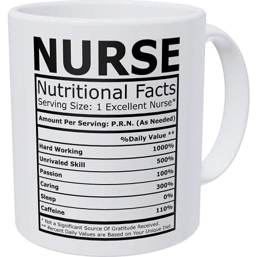 Nurse Nutritional Facts Funny Coffee Mug 11 Ounces Inspirational And Motivational