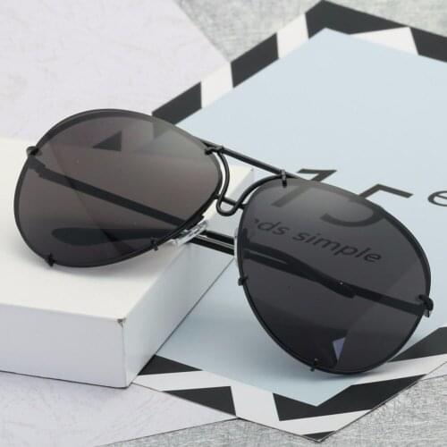 Women Oversized Unique Wrap Sunglasses Gold Metal Legs Vintage Eyeglasses Female UV400 Gradient Sun Glasses Eyewear