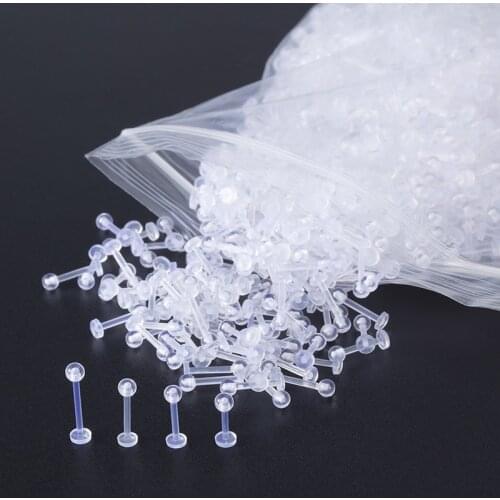 10PCS 16G Acrylic Bioflex Lip Rings Labret Monroe Iip Stud Flexible Ear Helix Piercing Clear Cartilage Earring Tragus Retainer