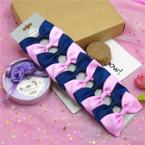 10PCS/Lot Lovely Navy and Pink With Hairpins Grosgrain Ribbon Bows Clips 2020 Korean Creativity Hair Accessories For Baby Girls