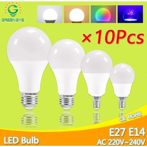 10pcs LED E27 Light E14 Bulb 3W 6W 9W 12W 15W 20W Composite Aluminum LED Lamp E14 AC 220V 240V Lampada Ampoule Spotlight