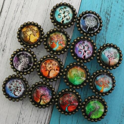 1PCS Multi Color Tree Design Knobs Kitchen Drawer Knobs Hardware Handmade Cupboard Door Handles