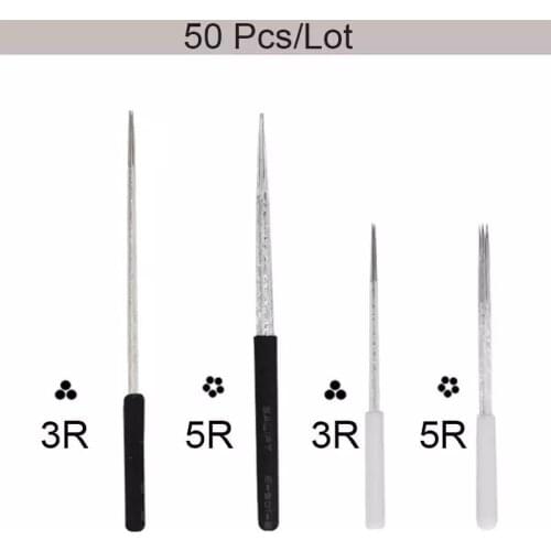 20pcs/lot Round Microblading 3R 5R Needles Eyebrow Circular Tattoo Needle for Tatoo Pen Permanent Makeup fog Shading Blades