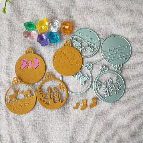 4Pcs Christmas clock snowball cutting Die New knife Die Metal cutting Die three-dimensional Fine Art Paper DIY Decoration