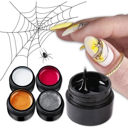 6ml Spider Gel Nail Varnish Drawing Line Painting UV Gel Nail Polish Black White Design Summer 2021 Pulling Silk Gel CH1615-4