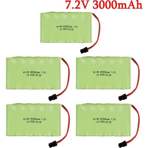 7.2v 3000mah AA NI-MH rechargeable battery For Remote control electric toy boat car truck 7.2 V 3000 mah battery for rc cars